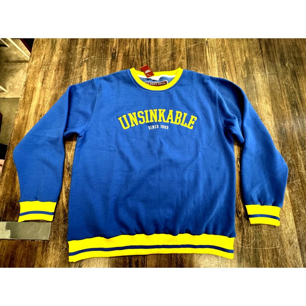 NWT!!!"Gilbert Hall" Sweatshirt, UNSINKABLE Since 1903, Collegiate Size XL